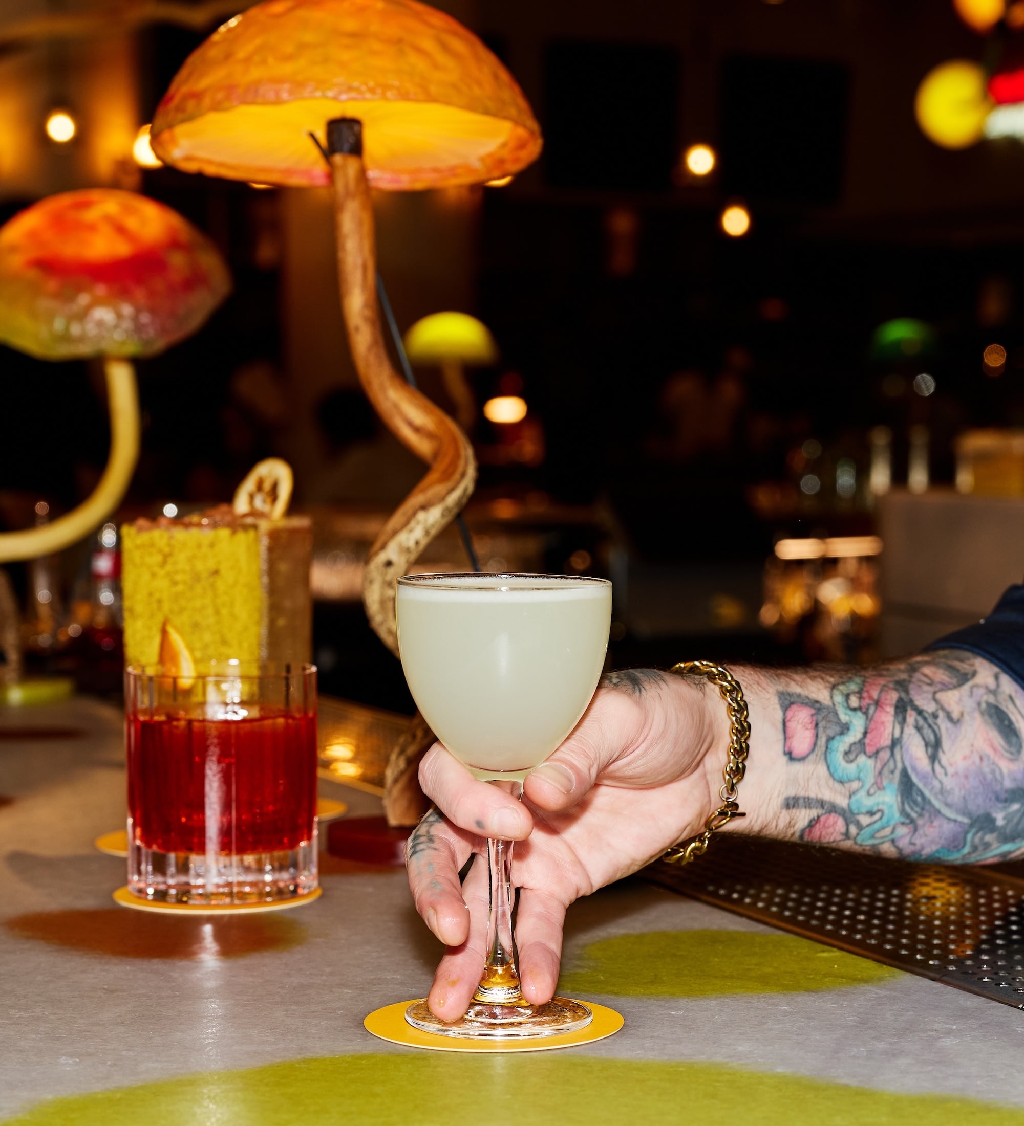 Cocktails on the bar at Manuela