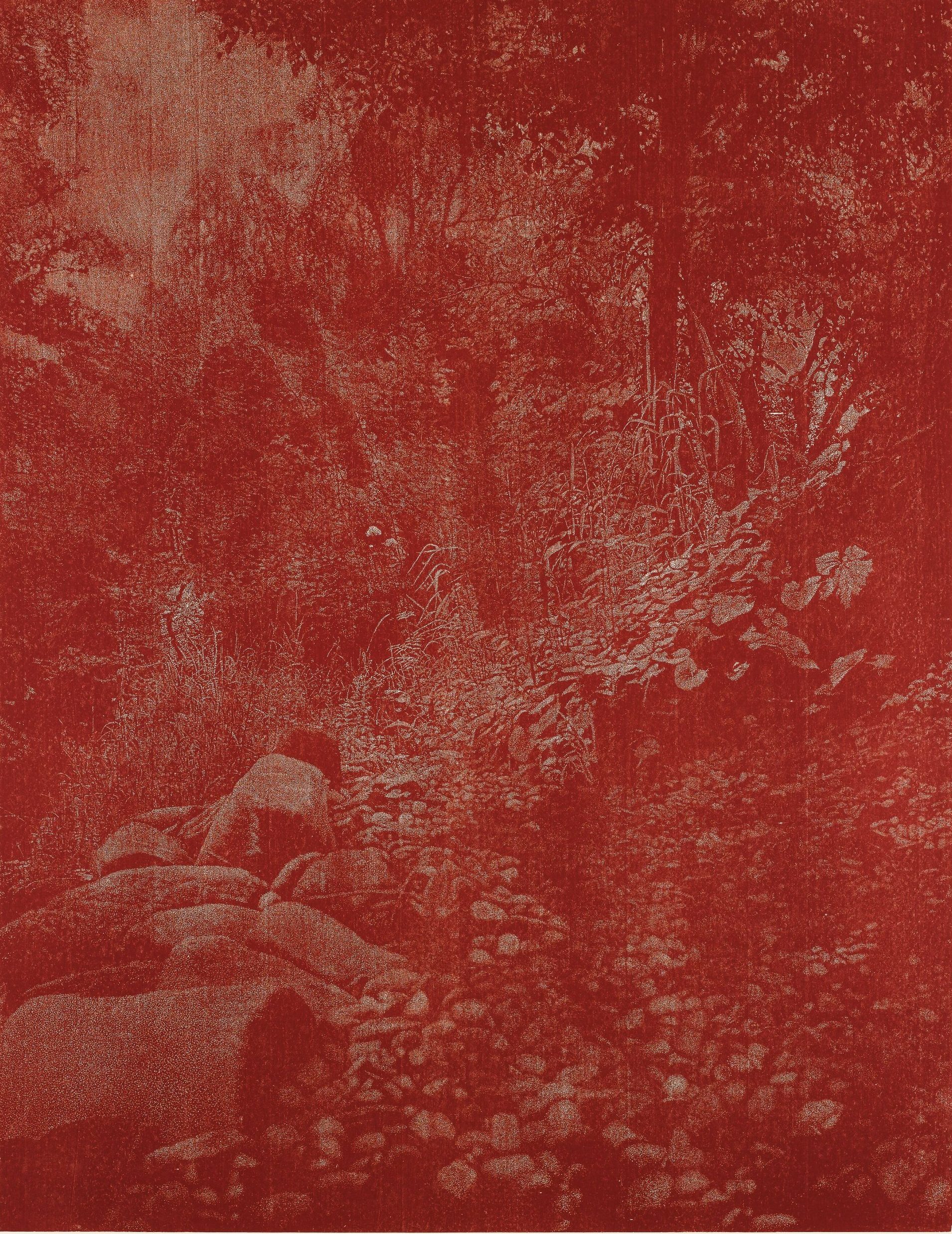 Woodcut on Kumohadamashi Japanese paper by Heizaburo Iwano